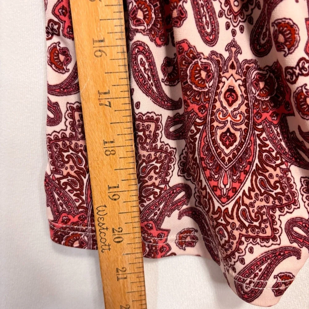 Maurices‎ Pink Paisley Print Sleeveless Tie Waist Cropped Wide Leg Jumpsuit Sz S